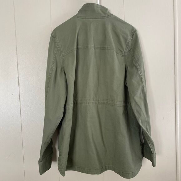 L.L.Bean Utility Jacket Women’s XL – Green Field Coat Snap Button Zip - Picture 5 of 14